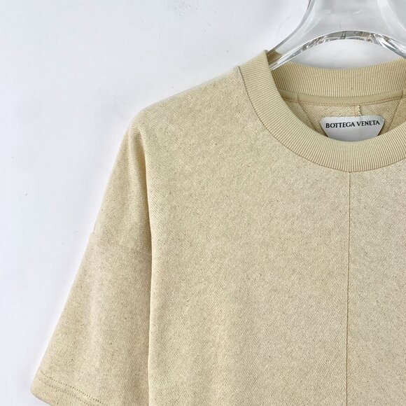 Bottega Veneta Beige Cotton Round-Neck Short-Sleeved T-Shirt M Size Made In Ital - Picture 6 of 6